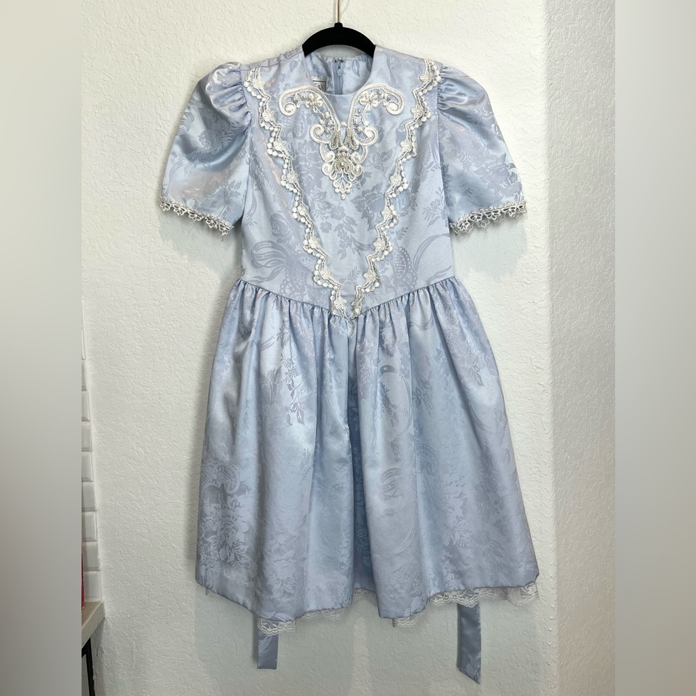 Vintage Girls 70s Gunne Sax Prairie Style Victorian Dress